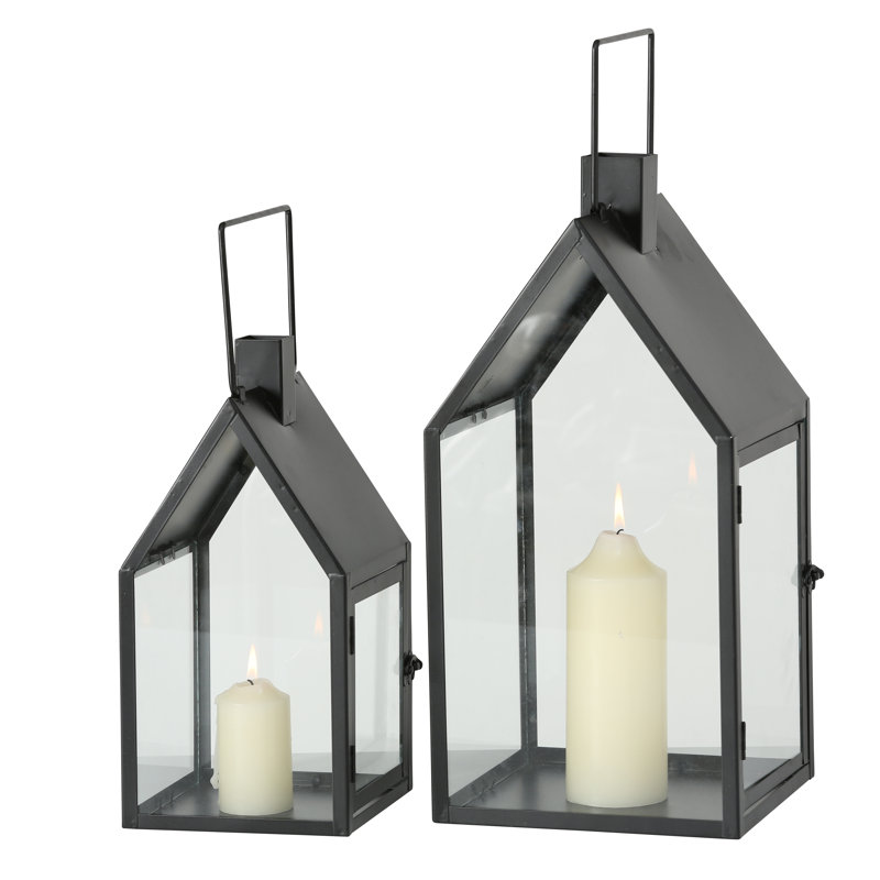 Sol 27 Outdoor Nuovo 2 Piece Iron Floor Lantern Holder Set Wayfair.co.uk